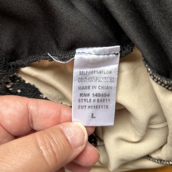 Windsor Black Lace Long Sleeve Bodysuit Large - Picture 7 of 8